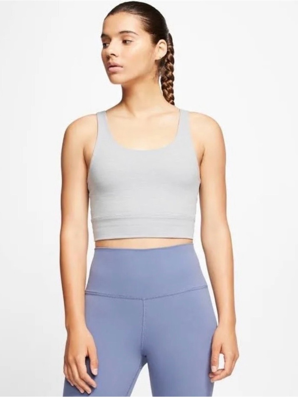 Nike Yoga Luxe Infinalon Crop Top Particle Grey/Heather/Platinum Tint